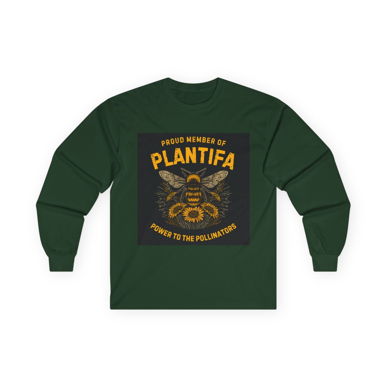 Plantifa Bee Long Sleeve Tee — Proud Member, Power to the Pollinators - Image 5
