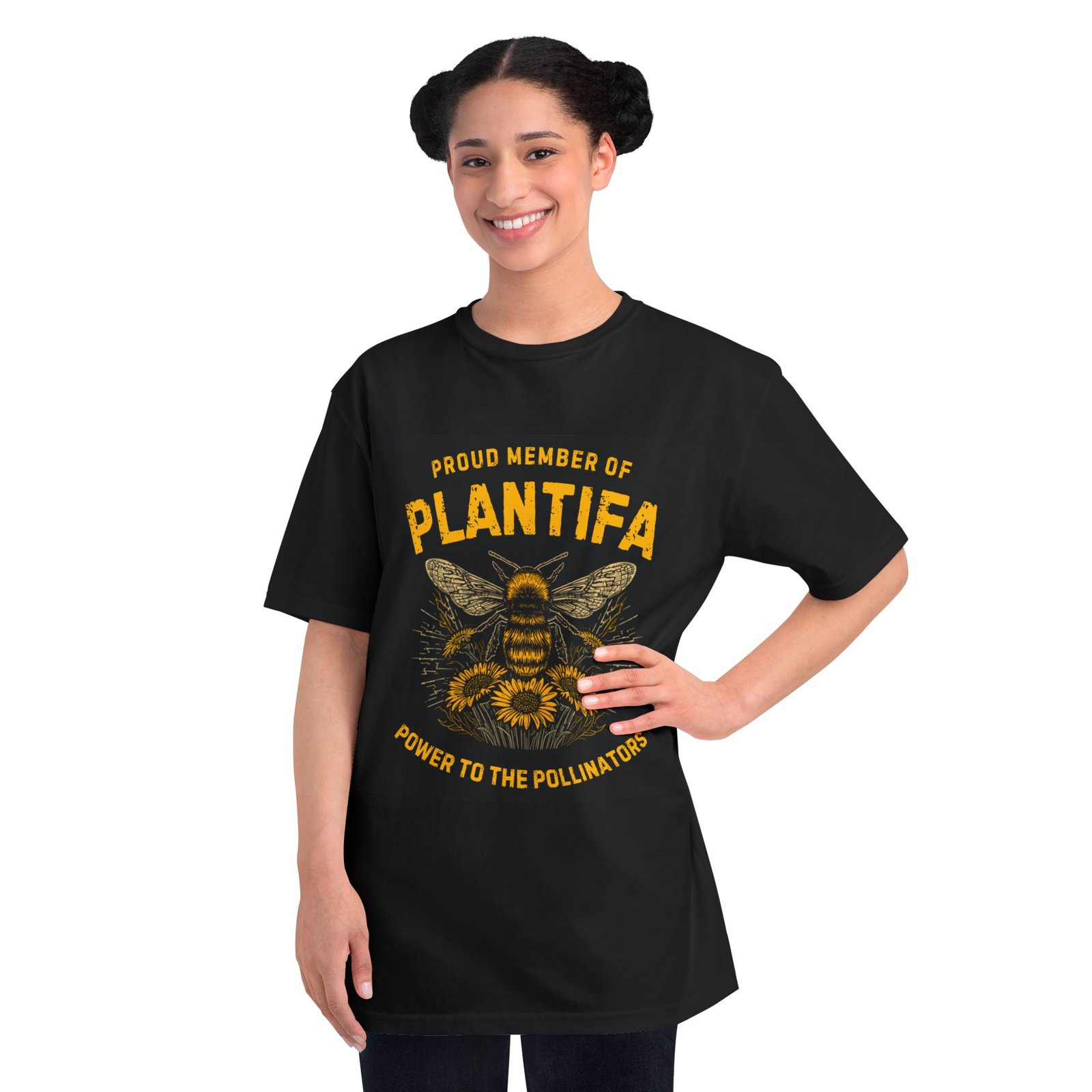 Plantifa Bee Organic Cotton T-Shirt — "Proud Member of Plantifa: Power to the Pollinators" - Image 4