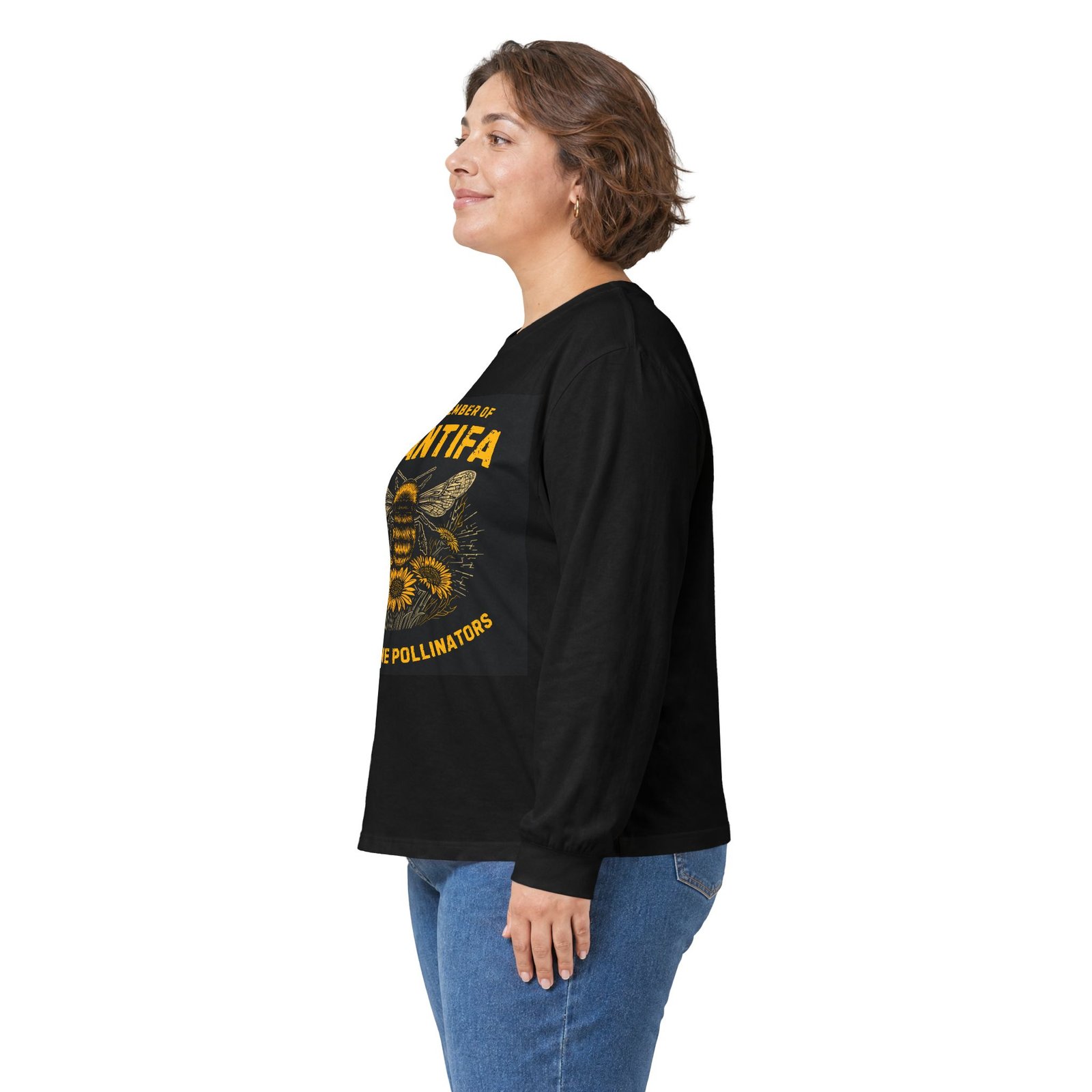 Plantifa Bee Long Sleeve Tee — Proud Member, Power to the Pollinators - Image 4
