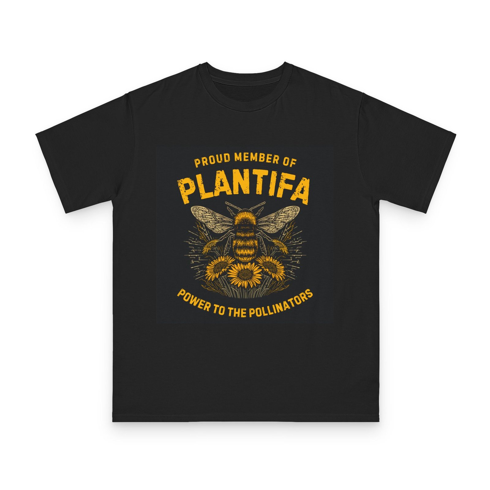 Plantifa Bee Organic Cotton T-Shirt — "Proud Member of Plantifa: Power to the Pollinators"